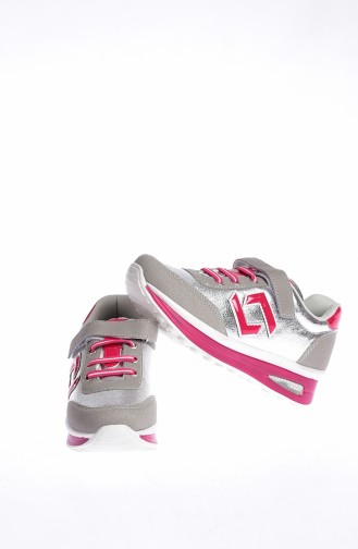 Elastic Kid`s Sports Shoes 50137-03 Grey Pink 50137-03
