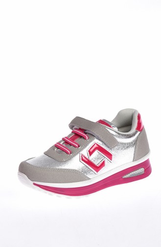 Elastic Kid`s Sports Shoes 50137-03 Grey Pink 50137-03