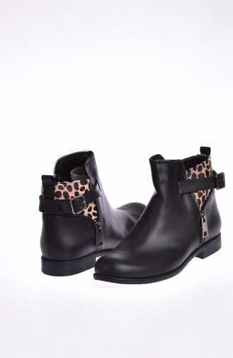 Women`s Leopard Boot 50124-02 Black 50124-02