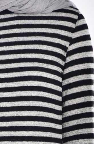 Striped Blouse 1172-01 Black 1172-01