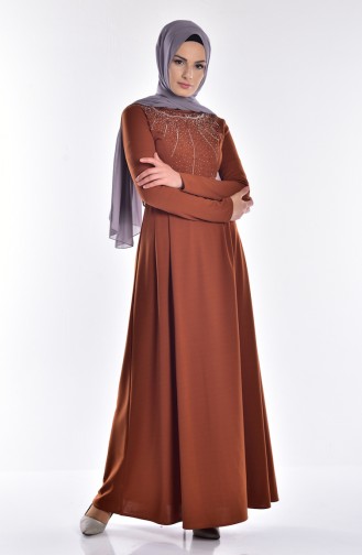 Tan Hijab Dress 5071-02