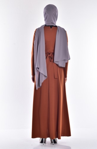 Tan Hijab Dress 5071-02