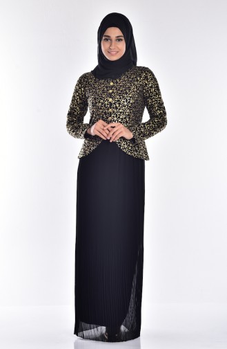 Black Hijab Evening Dress 6331A-03