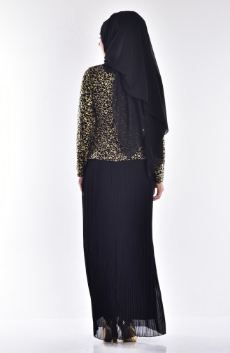 Black Hijab Evening Dress 6331A-03