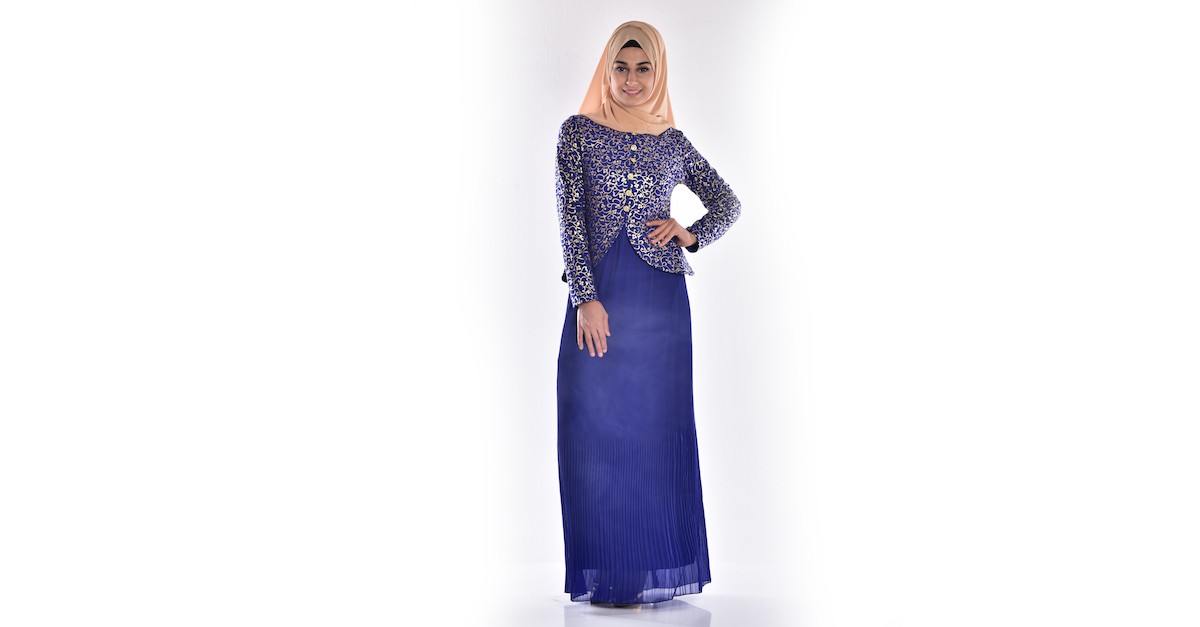 Robe de Soirée Jacquard 6331A-05 Bleu Roi 6331A-05 | Sefamerve