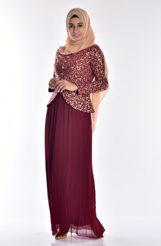 Robe de Soirée Jacquard 6331A-07 Bordeaux 6331A-07