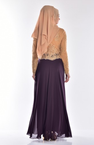 Purple Hijab Evening Dress 6336-02