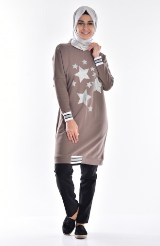 Sports Tunic with Print 3225-04 Mink 3225-04