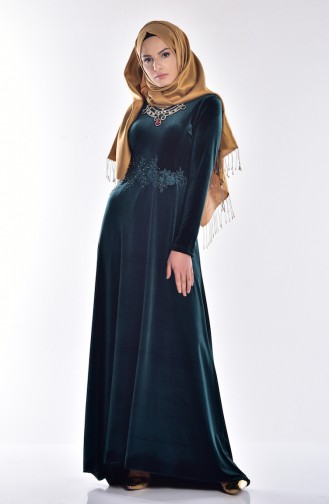 Emerald Green Hijab Dress 5001-03