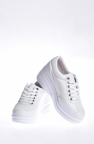 Chaussure Sport Plateforme 0102-01 Blanc 0102-01