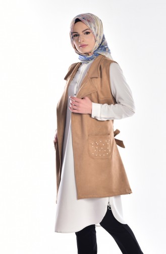 Gilet Daim Perlés 0703-01 Camel 0703-01