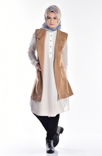 Gilet Daim Perlés 0703-01 Camel 0703-01