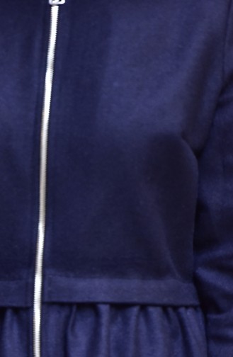 Coat with Zipper 2503-03 Navy Blue 2503-03