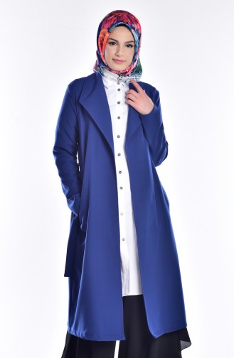 Coat with Belt 6054-02 Saxon Blue 6054-02