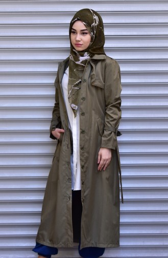 Trench Coat a Boutons 5044-04 Khaki 5044-04