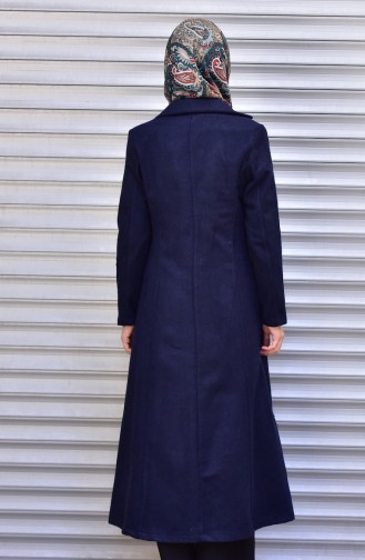 معطف طويل أزرق كحلي 7003-03