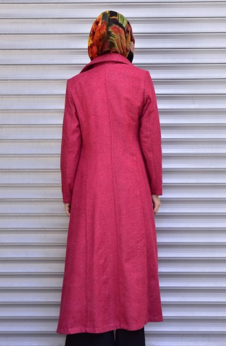 معطف طويل وردي 7003-04