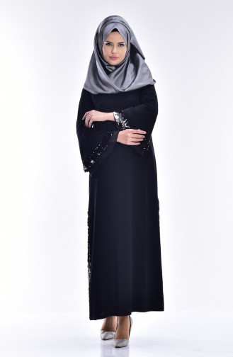 SUKRAN Sequin Detailed Dress 0120-01 Black 0120-01