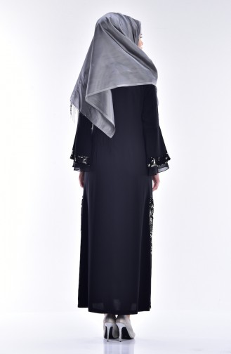 Payet Detaylı Elbise 0120A-01 Siyah