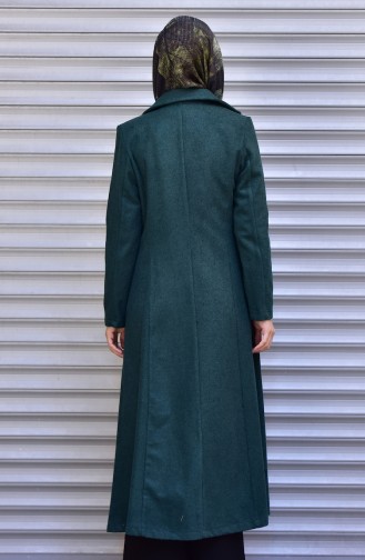 معطف طويل أخضر زمردي 7003-07