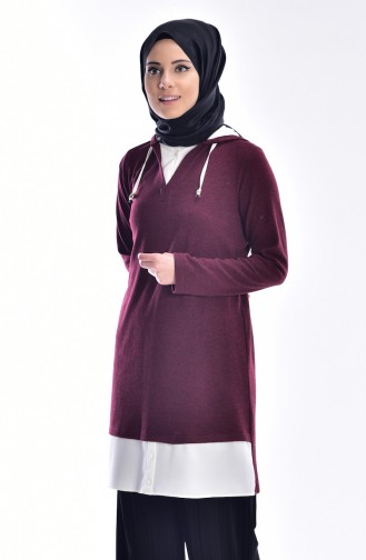 Hooded Tunic 4446-02 Claret Red 4446-02