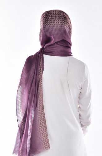 Karaca Decorated Wool Shawl 90377-11 Purple 11