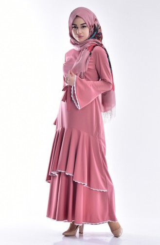 Dusty Rose Hijab Dress 4181-04