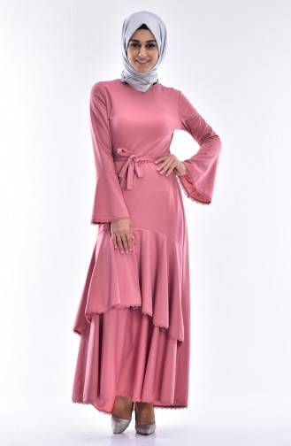 Dusty Rose Hijab Dress 4184-05