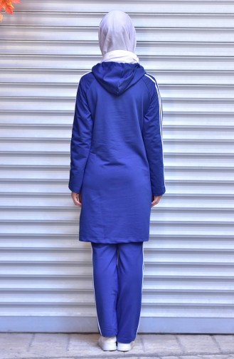 Islamic Sportswear Suit with Hood 1500-05 Indigo 1500-05