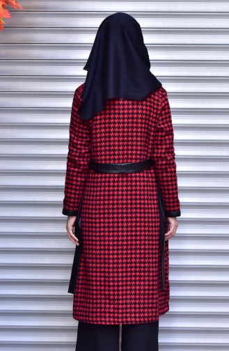 Coat with Belt 0030A-03 Claret Red 0030A-03