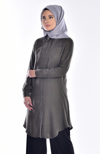 Yün Viskon Tunik 2427-05 Koyu Haki