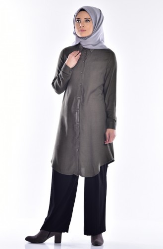Yün Viskon Tunik 2427-05 Koyu Haki
