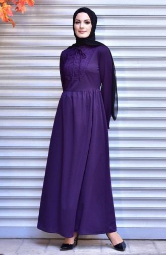 Purple Hijab Dress 6119-01