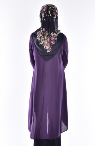 Necklace Detailed Tunic 4086-07 Purple 4086-07