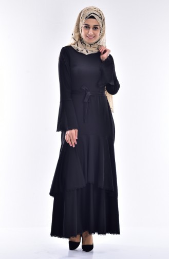 Schwarz Hijab Kleider 4184-03