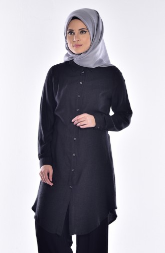 Yün Viskon Tunik 2427-03 Siyah