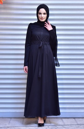 Black Hijab Dress 6116-06