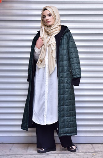 SUKRAN Hooded Quilted Coat 35780-02 Green 35780-02