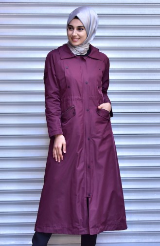 Imperméable à capuche et Boutons-Pressions 35775-01 Bordeaux 35775-01