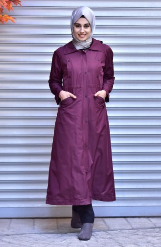 Imperméable à capuche et Boutons-Pressions 35775-01 Bordeaux 35775-01