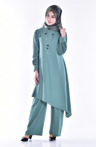 Tunic Trouser Suit 2101-07 Almond Green 2101-07