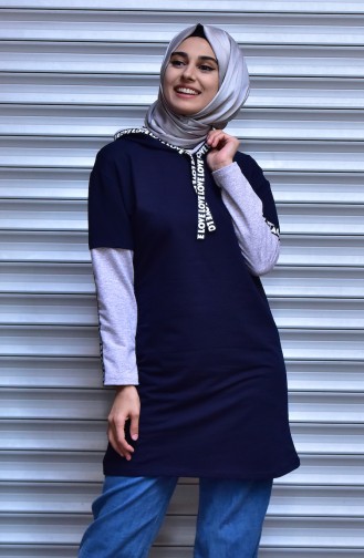 Sports Tunic with Hood 0301-03 Navy Blue 0301-03
