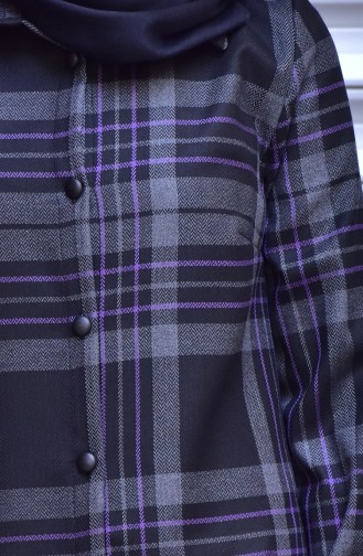 Checkered Tunic 5014-02 Black Purple 5014-02