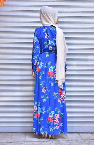 Saxe Hijab Dress 10083-01