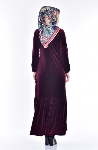 Velvet Dress 1523-01 Claret Red 1523-01