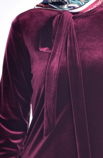 Velvet Dress 1523-01 Claret Red 1523-01