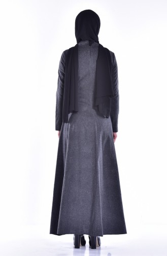 Smoke-Colored Hijab Dress 7144-09