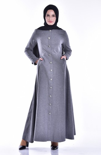 فستان بأزرار بتصميم جيوب 7144-08