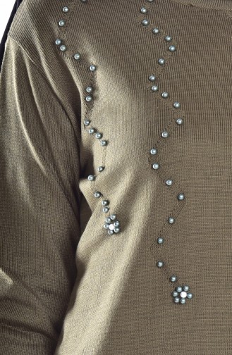 Strickpullover mit Perlen 1750-01 Khaki 1750-01