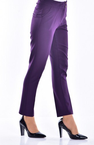 Straight Leg Trousers 1002-12 Dark Purple 1002-12